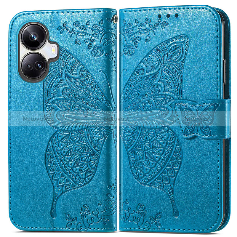 Leather Case Stands Butterfly Flip Cover Holder for Realme 10 Pro+ Plus 5G