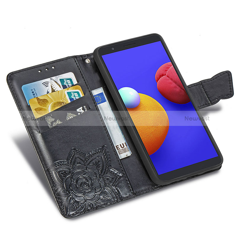 Leather Case Stands Butterfly Flip Cover Holder for Samsung Galaxy A01 Core