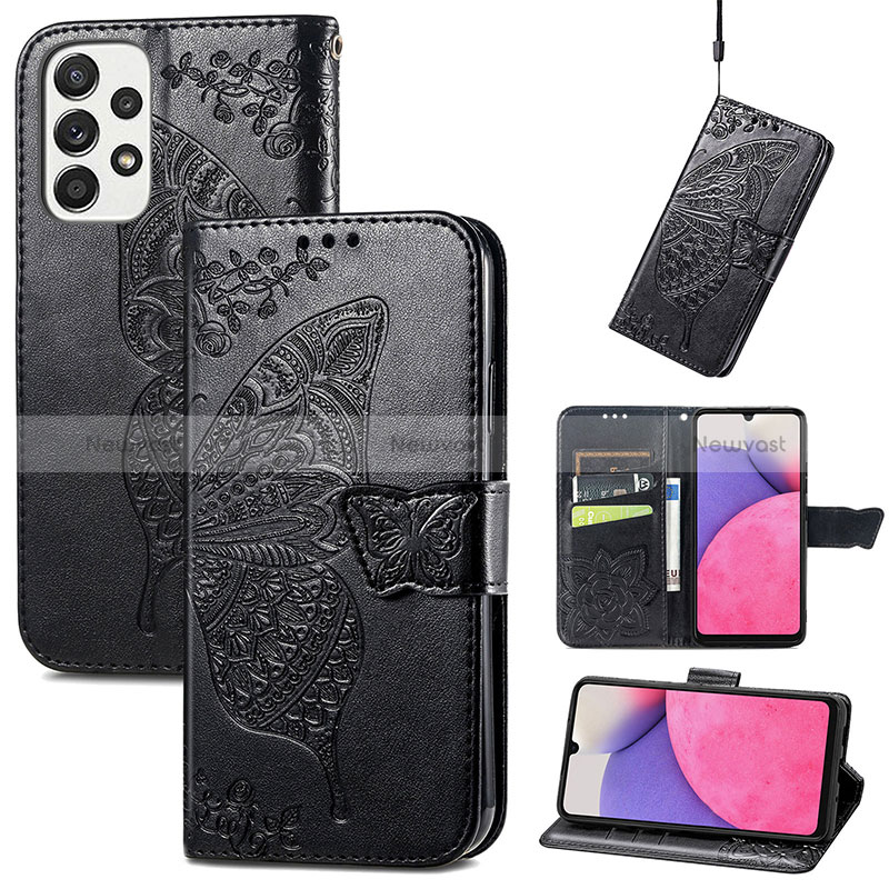 Leather Case Stands Butterfly Flip Cover Holder for Samsung Galaxy A33 5G