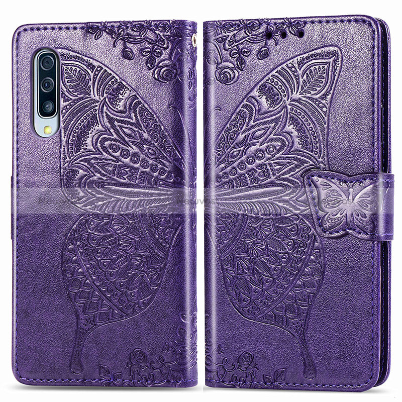 Leather Case Stands Butterfly Flip Cover Holder for Samsung Galaxy A50S
