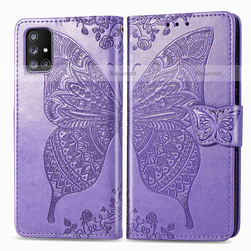 Leather Case Stands Butterfly Flip Cover Holder for Samsung Galaxy A51 4G