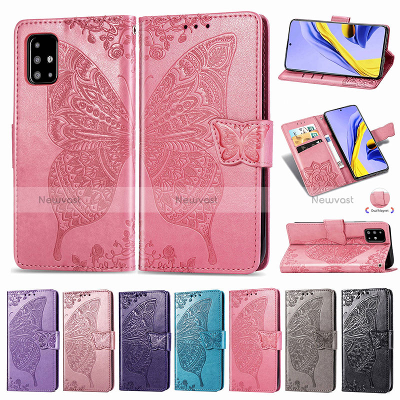 Leather Case Stands Butterfly Flip Cover Holder for Samsung Galaxy A71 5G