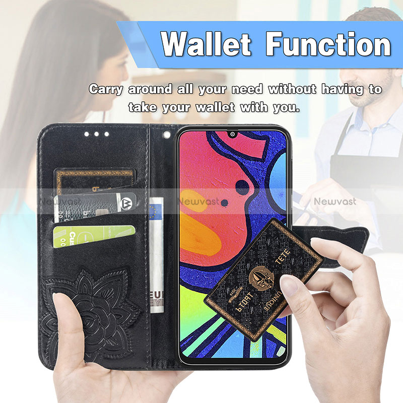Leather Case Stands Butterfly Flip Cover Holder for Samsung Galaxy F41