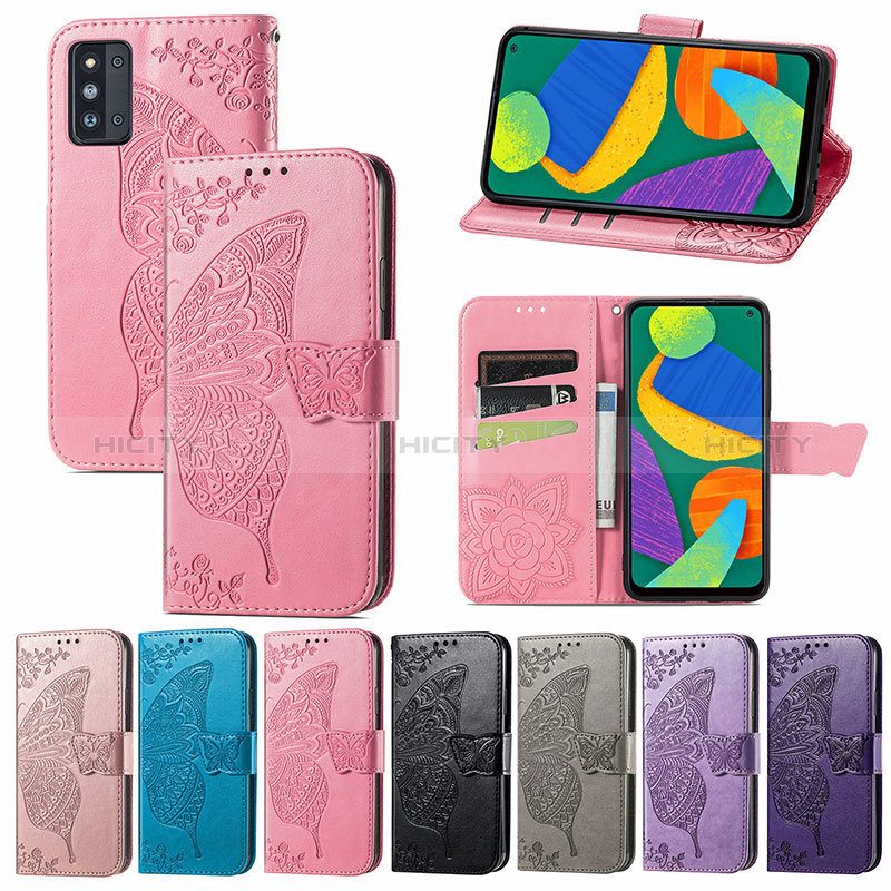 Leather Case Stands Butterfly Flip Cover Holder for Samsung Galaxy F52 5G