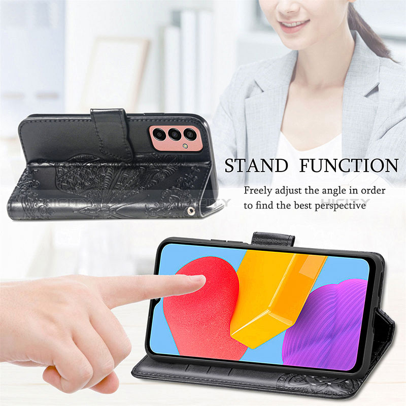 Leather Case Stands Butterfly Flip Cover Holder for Samsung Galaxy M13 4G