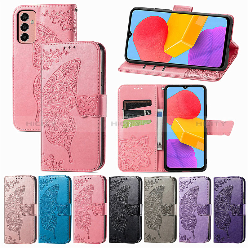 Leather Case Stands Butterfly Flip Cover Holder for Samsung Galaxy M13 4G