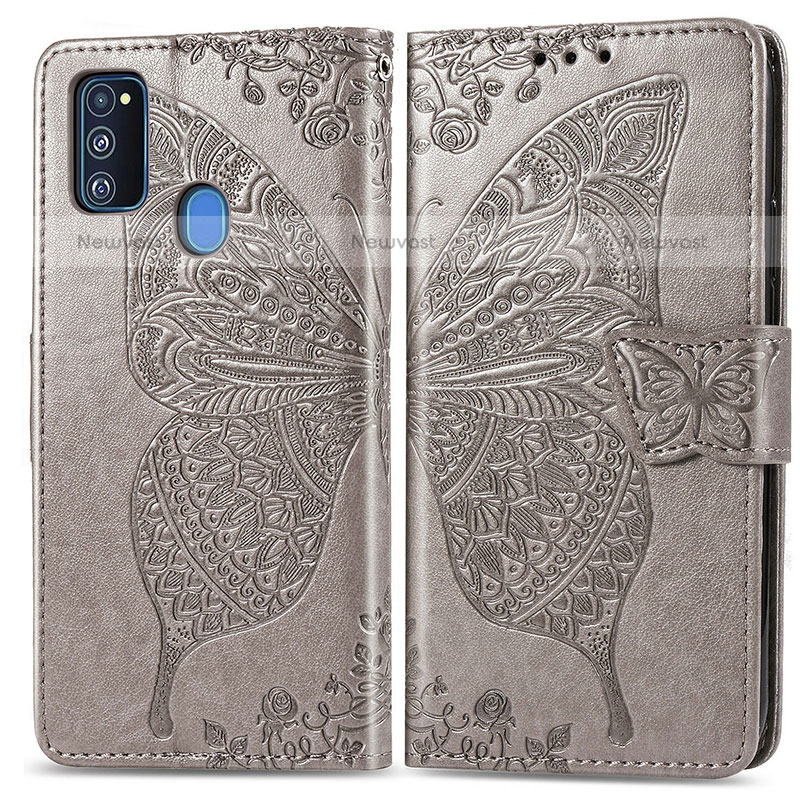 Leather Case Stands Butterfly Flip Cover Holder for Samsung Galaxy M21