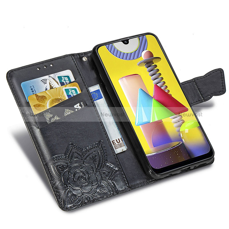 Leather Case Stands Butterfly Flip Cover Holder for Samsung Galaxy M21s