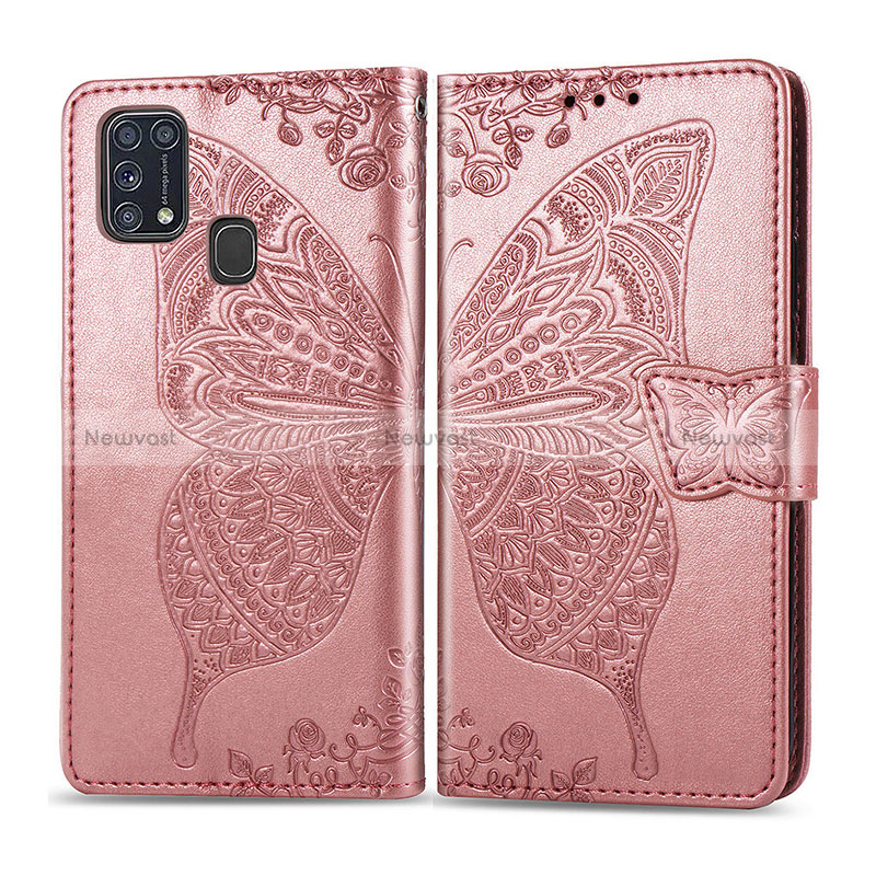 Leather Case Stands Butterfly Flip Cover Holder for Samsung Galaxy M21s