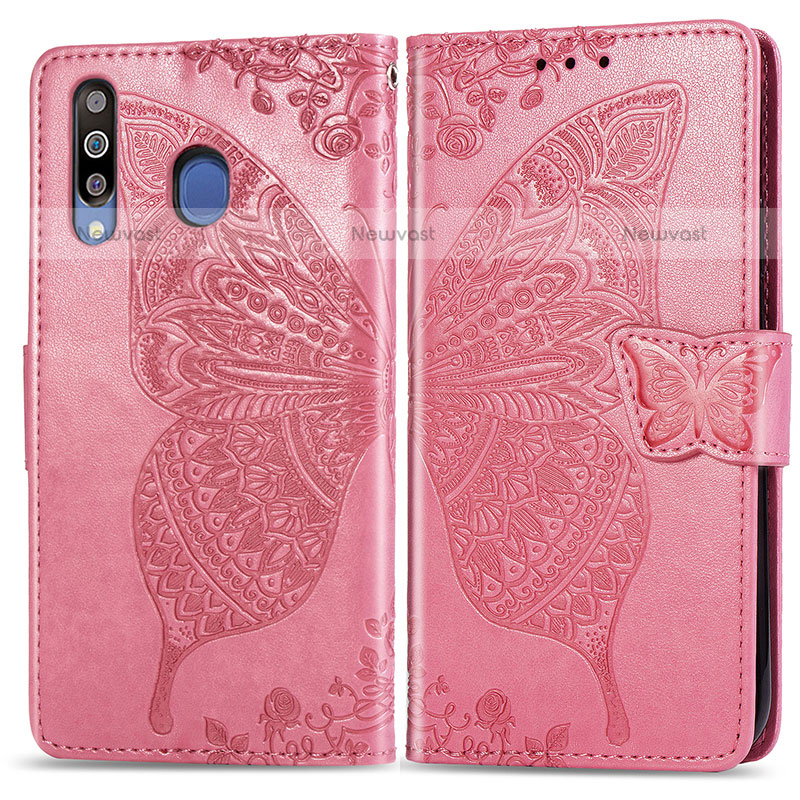 Leather Case Stands Butterfly Flip Cover Holder for Samsung Galaxy M30