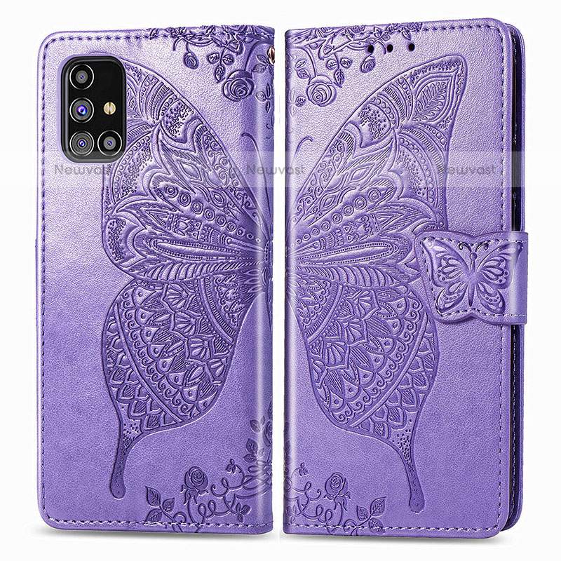 Leather Case Stands Butterfly Flip Cover Holder for Samsung Galaxy M31s