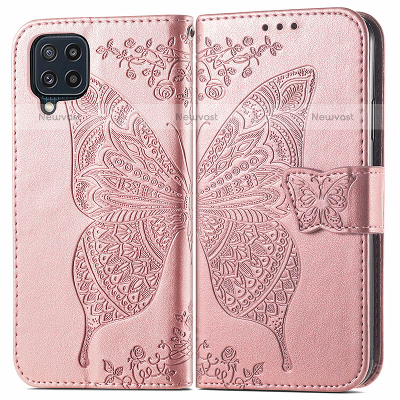 Leather Case Stands Butterfly Flip Cover Holder for Samsung Galaxy M32 4G