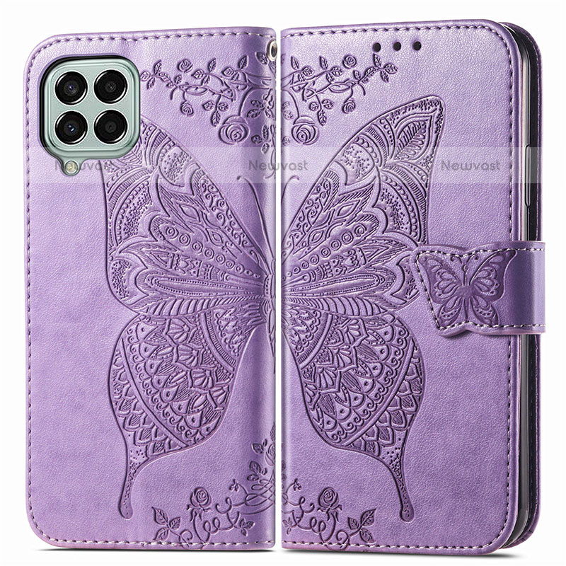 Leather Case Stands Butterfly Flip Cover Holder for Samsung Galaxy M33 5G