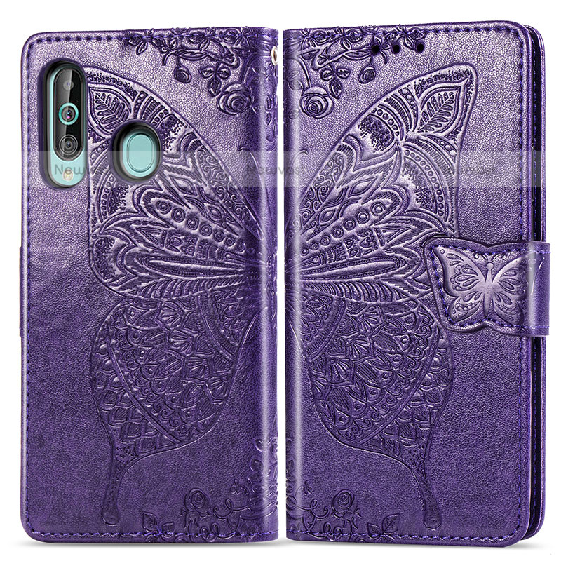 Leather Case Stands Butterfly Flip Cover Holder for Samsung Galaxy M40