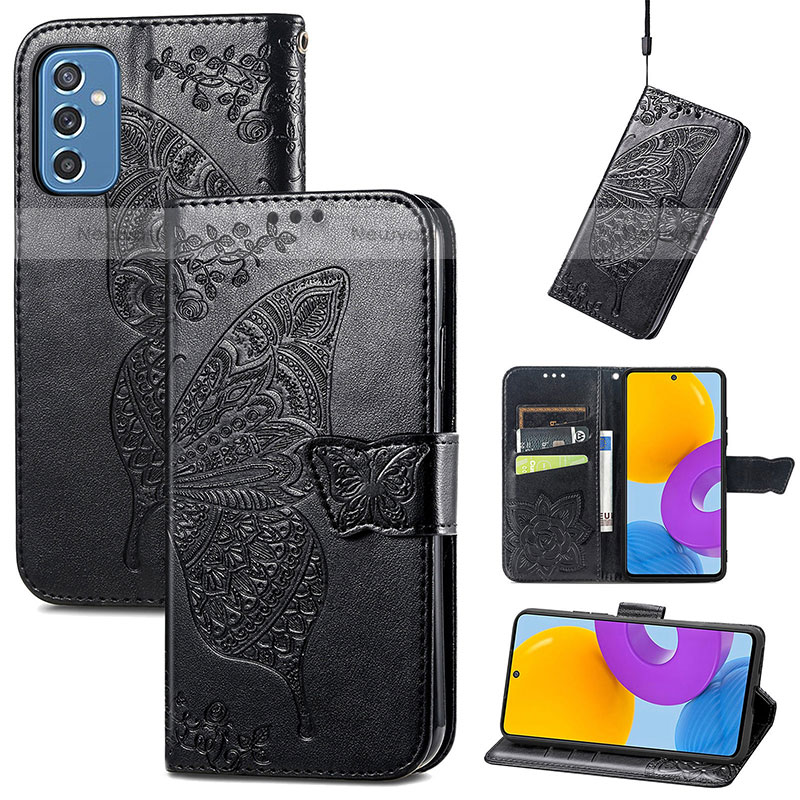 Leather Case Stands Butterfly Flip Cover Holder for Samsung Galaxy M52 5G