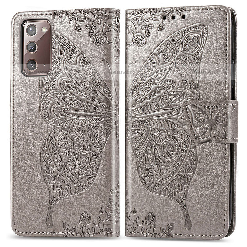 Leather Case Stands Butterfly Flip Cover Holder for Samsung Galaxy Note 20 5G