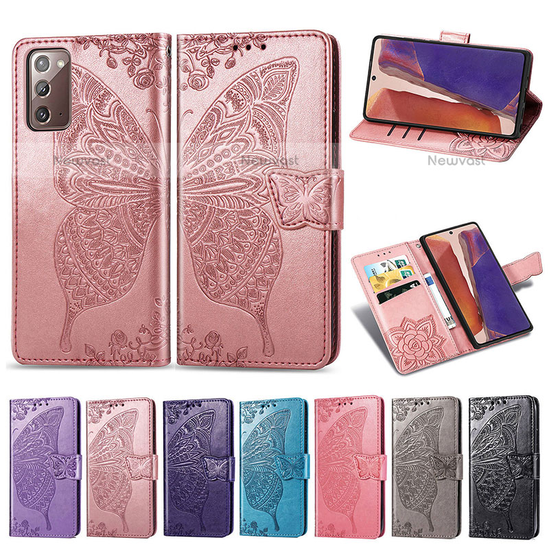 Leather Case Stands Butterfly Flip Cover Holder for Samsung Galaxy Note 20 5G