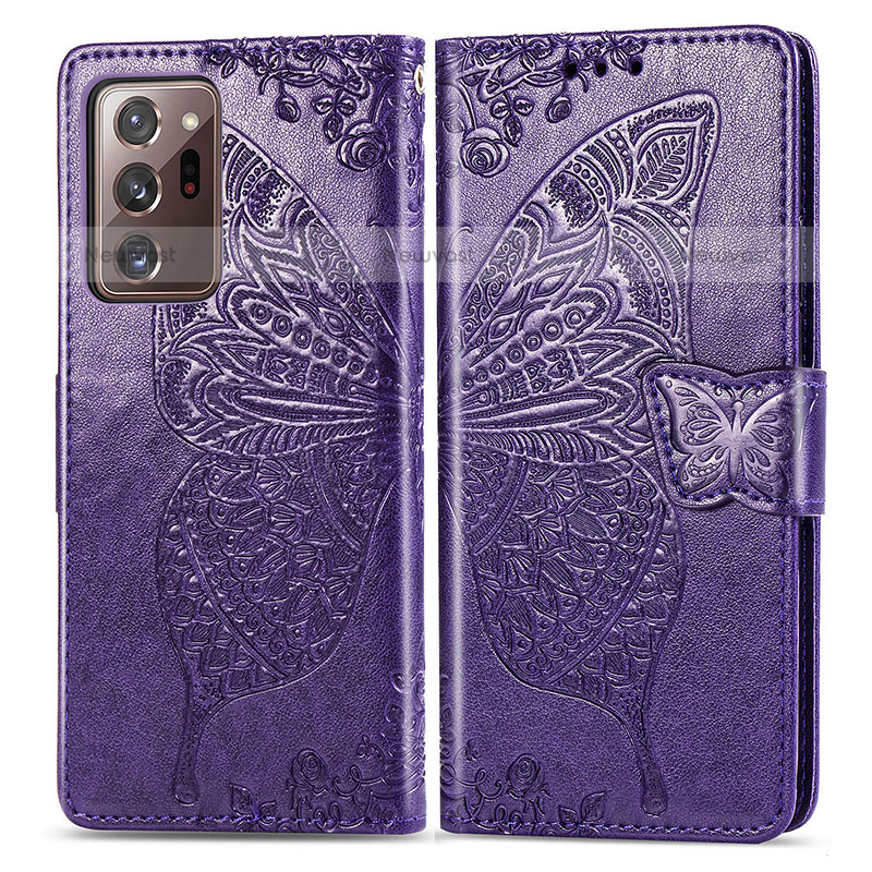 Leather Case Stands Butterfly Flip Cover Holder for Samsung Galaxy Note 20 Ultra 5G