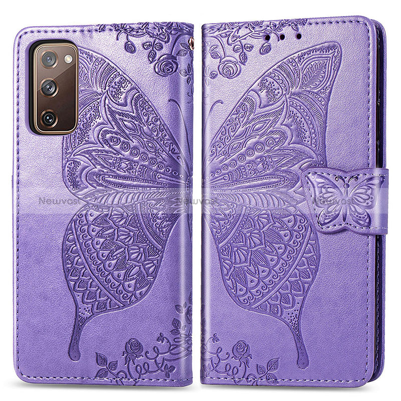 Leather Case Stands Butterfly Flip Cover Holder for Samsung Galaxy S20 FE (2022) 5G