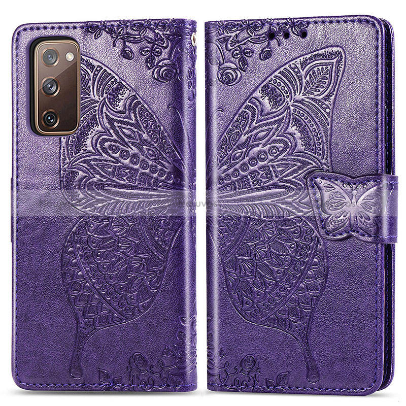 Leather Case Stands Butterfly Flip Cover Holder for Samsung Galaxy S20 FE (2022) 5G