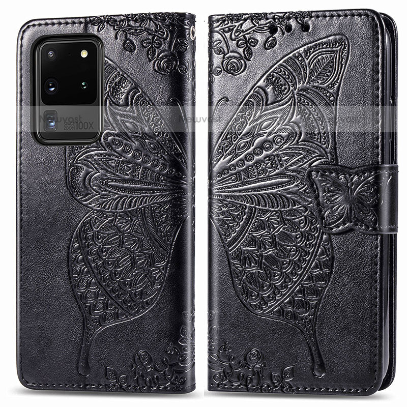 Leather Case Stands Butterfly Flip Cover Holder for Samsung Galaxy S20 Ultra