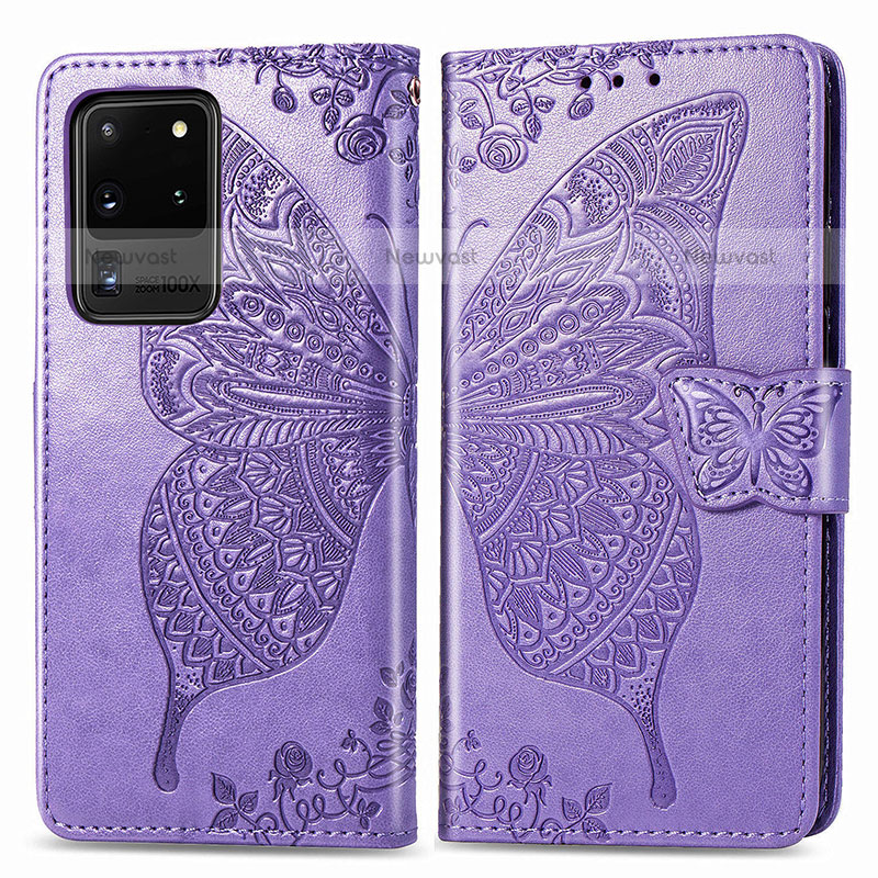 Leather Case Stands Butterfly Flip Cover Holder for Samsung Galaxy S20 Ultra 5G