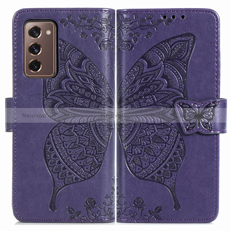 Leather Case Stands Butterfly Flip Cover Holder for Samsung Galaxy Z Fold2 5G