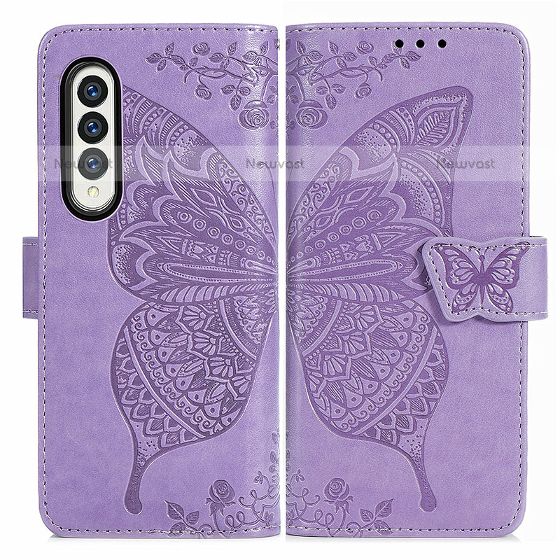 Leather Case Stands Butterfly Flip Cover Holder for Samsung Galaxy Z Fold3 5G