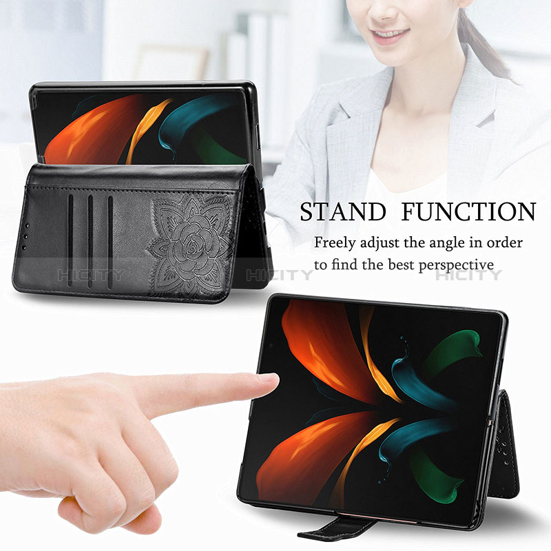 Leather Case Stands Butterfly Flip Cover Holder for Samsung Galaxy Z Fold4 5G