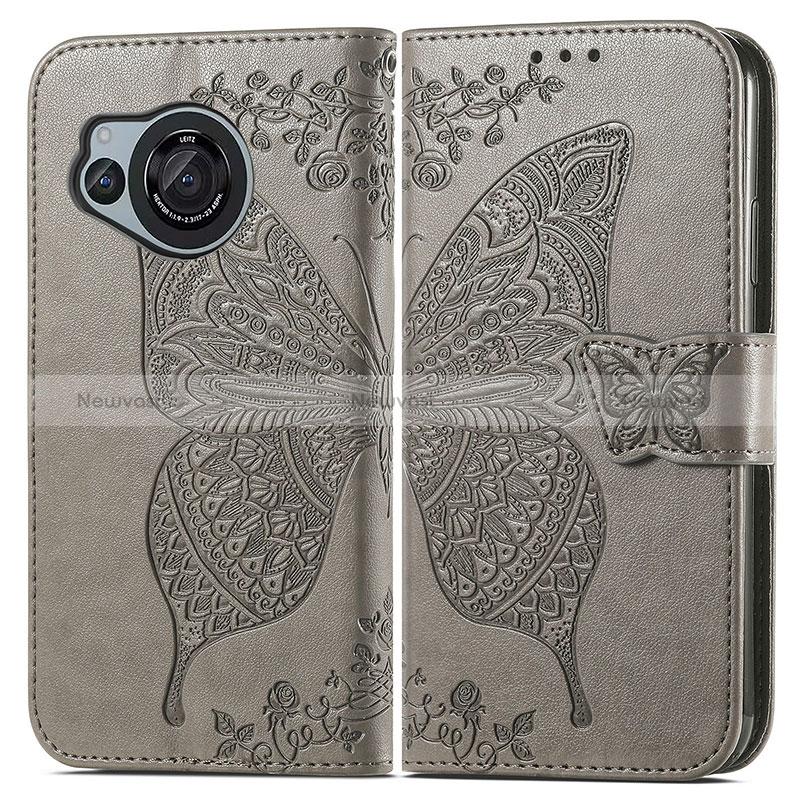 Leather Case Stands Butterfly Flip Cover Holder for Sharp Aquos R8