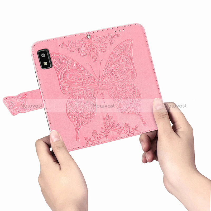 Leather Case Stands Butterfly Flip Cover Holder for Sharp Aquos wish3