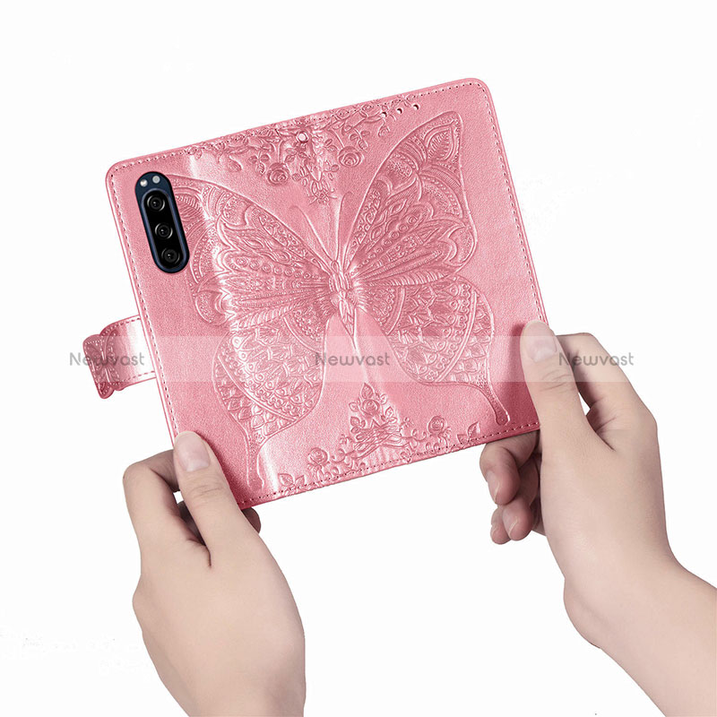 Leather Case Stands Butterfly Flip Cover Holder for Sony Xperia 5