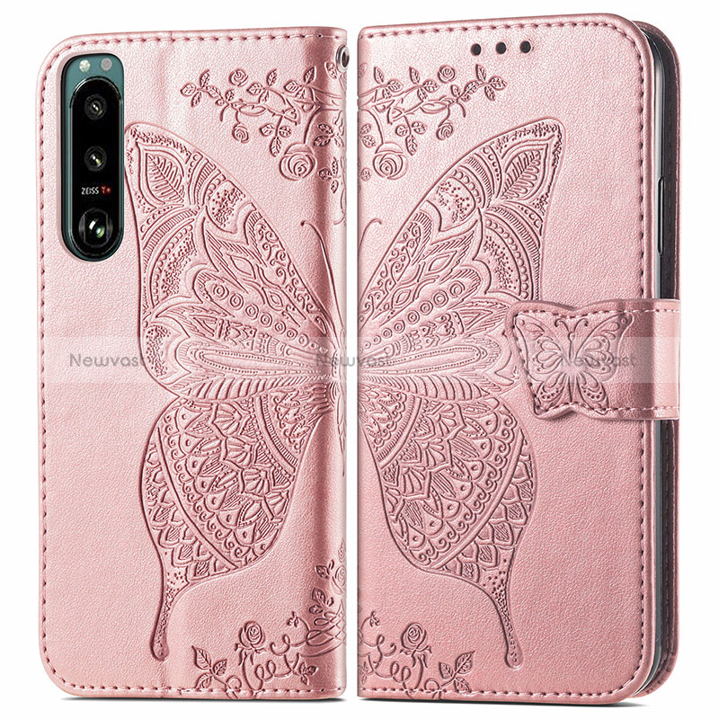 Leather Case Stands Butterfly Flip Cover Holder for Sony Xperia 5 IV