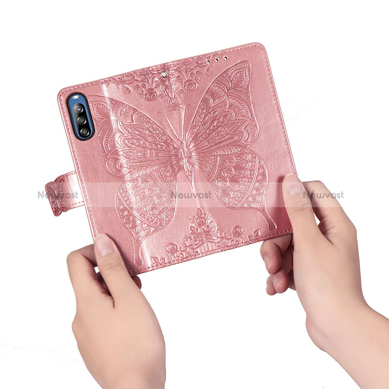 Leather Case Stands Butterfly Flip Cover Holder for Sony Xperia L4