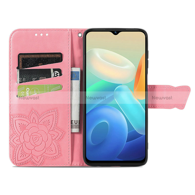 Leather Case Stands Butterfly Flip Cover Holder for Vivo iQOO Z6 5G