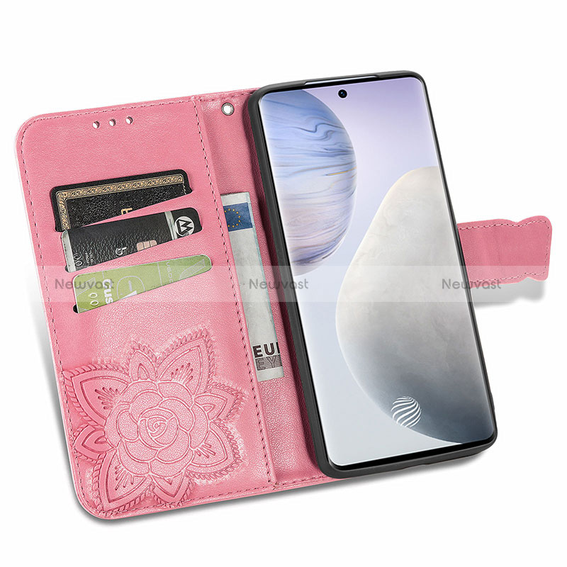 Leather Case Stands Butterfly Flip Cover Holder for Vivo X60 Pro+ Plus 5G