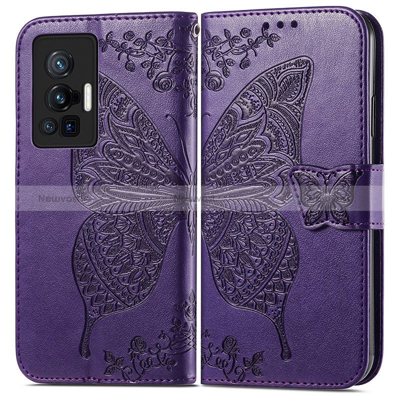 Leather Case Stands Butterfly Flip Cover Holder for Vivo X70 Pro 5G