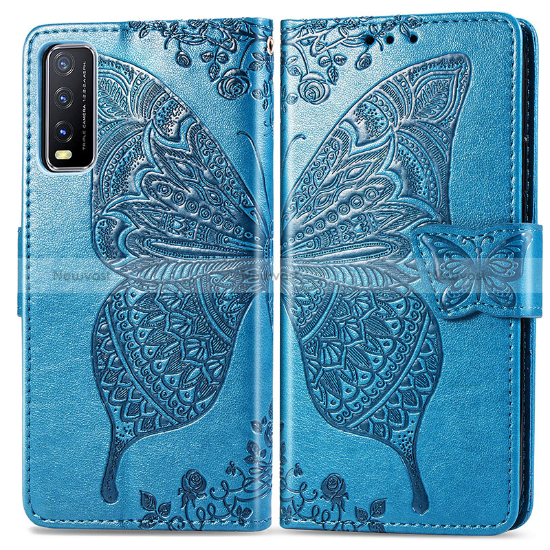 Leather Case Stands Butterfly Flip Cover Holder for Vivo Y11s