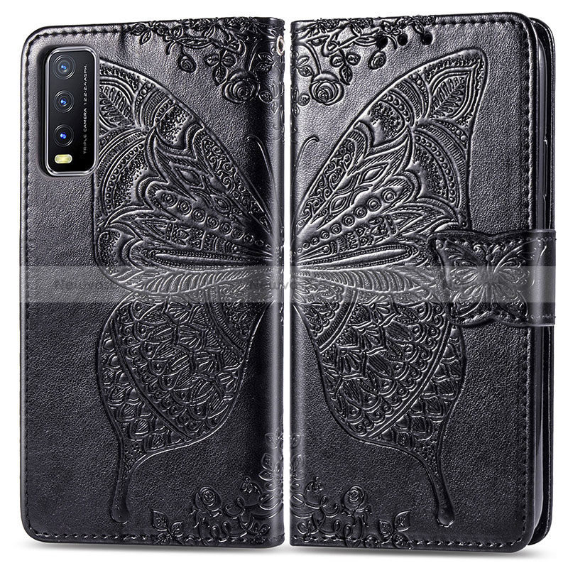 Leather Case Stands Butterfly Flip Cover Holder for Vivo Y30