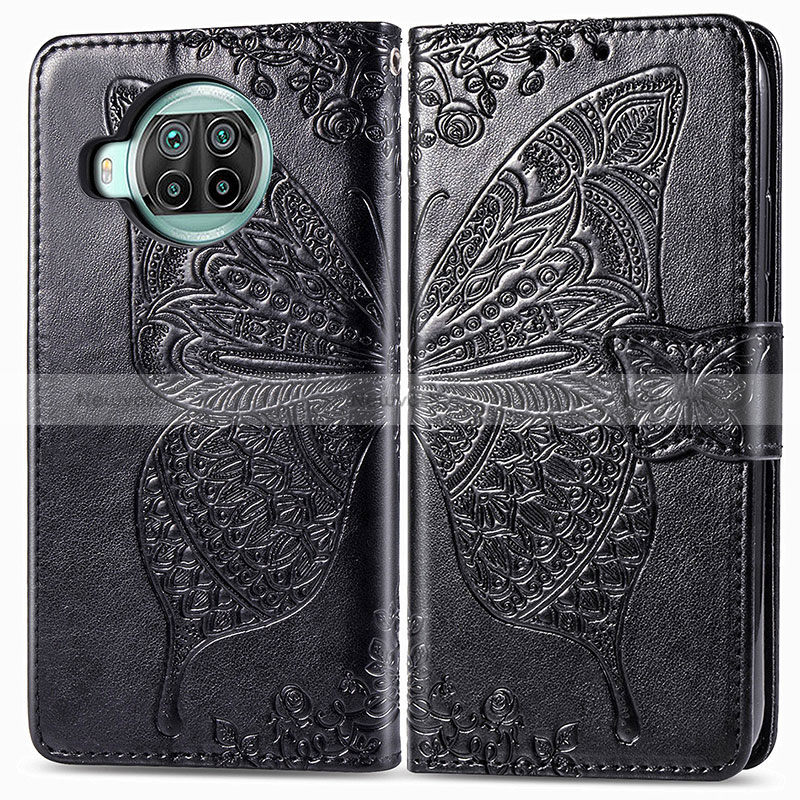 Leather Case Stands Butterfly Flip Cover Holder for Xiaomi Mi 10T Lite 5G Black