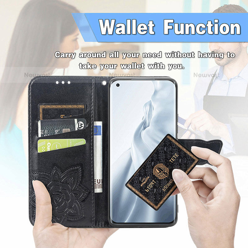 Leather Case Stands Butterfly Flip Cover Holder for Xiaomi Mi 11 5G