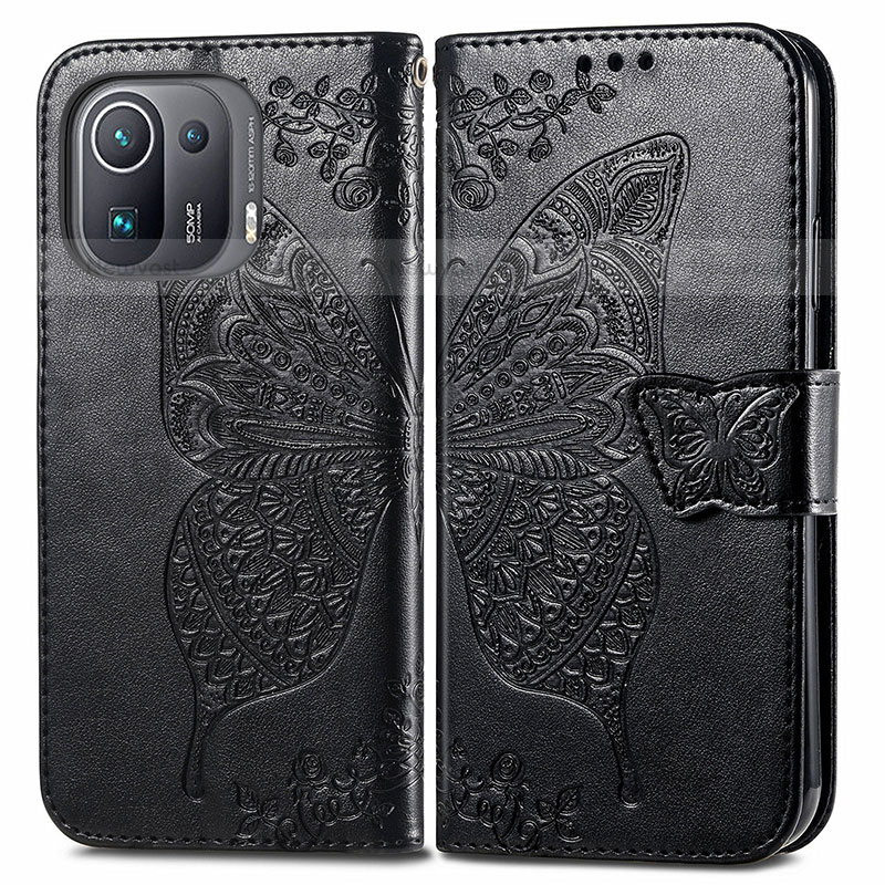 Leather Case Stands Butterfly Flip Cover Holder for Xiaomi Mi 11 Pro 5G