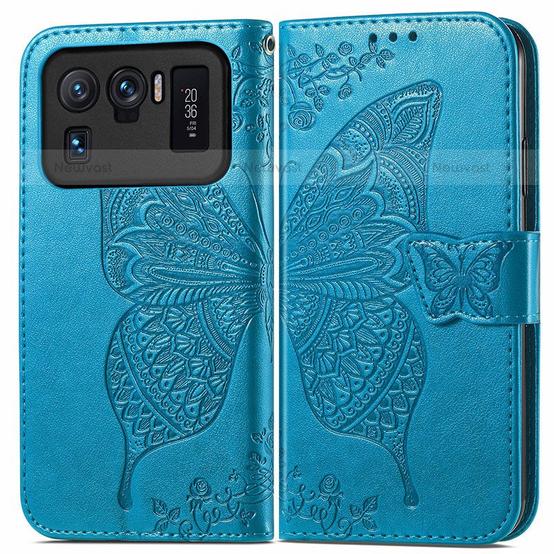 Leather Case Stands Butterfly Flip Cover Holder for Xiaomi Mi 11 Ultra 5G