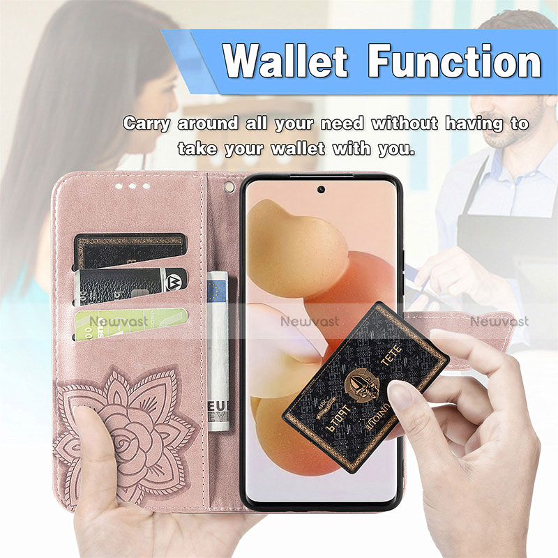 Leather Case Stands Butterfly Flip Cover Holder for Xiaomi Mi 12 5G