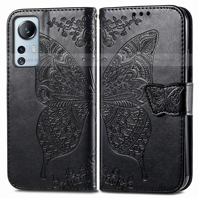 Leather Case Stands Butterfly Flip Cover Holder for Xiaomi Mi 12S 5G