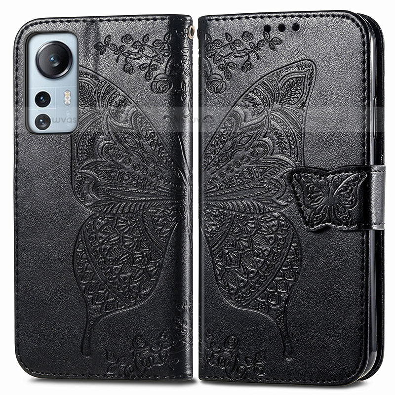 Leather Case Stands Butterfly Flip Cover Holder for Xiaomi Mi 12X 5G
