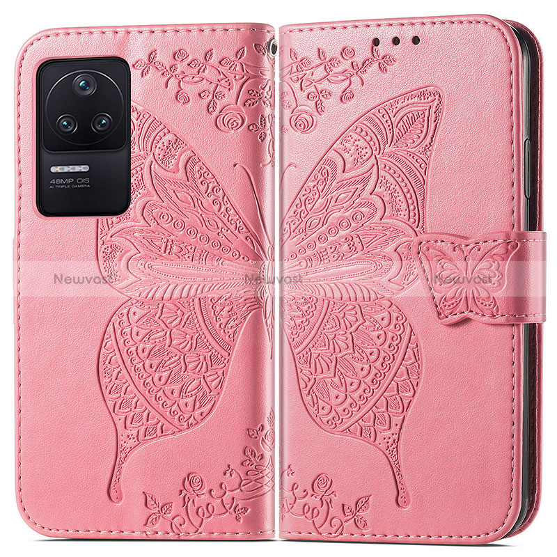 Leather Case Stands Butterfly Flip Cover Holder for Xiaomi Poco F4 5G