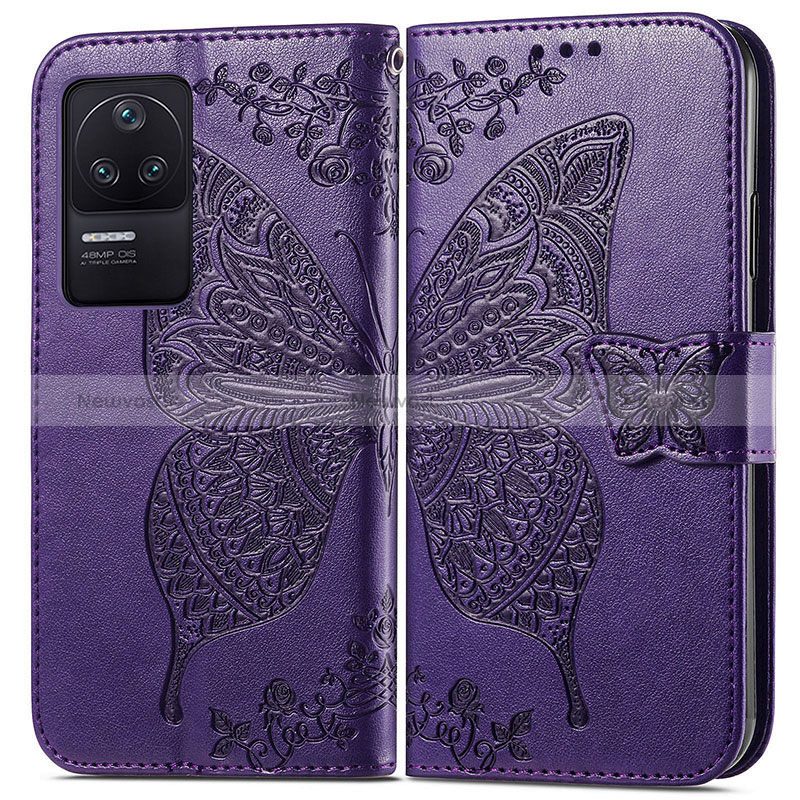 Leather Case Stands Butterfly Flip Cover Holder for Xiaomi Poco F4 5G