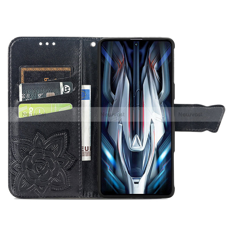 Leather Case Stands Butterfly Flip Cover Holder for Xiaomi Poco F4 GT 5G