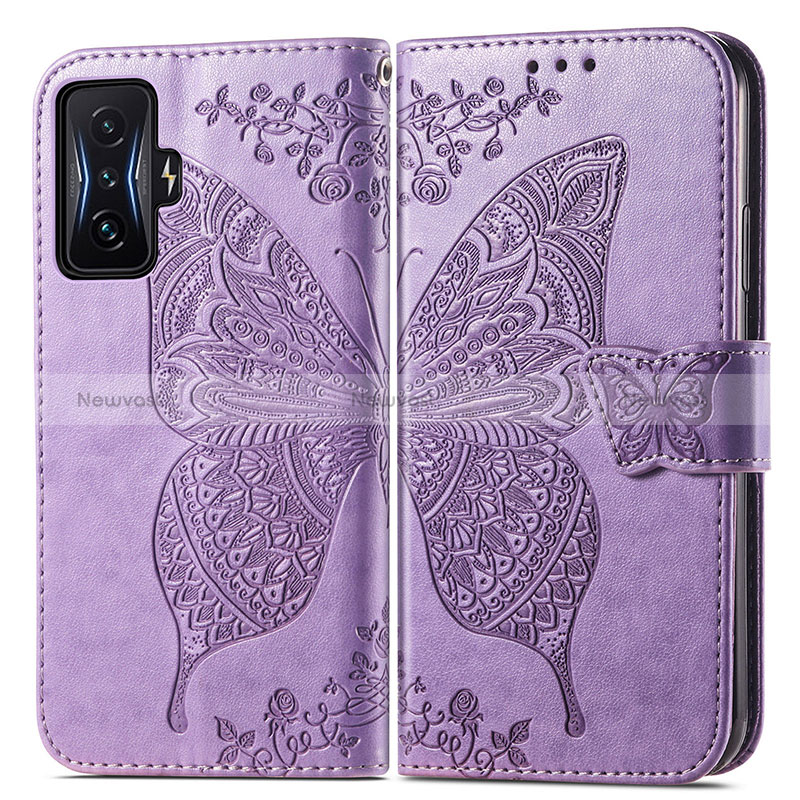 Leather Case Stands Butterfly Flip Cover Holder for Xiaomi Poco F4 GT 5G